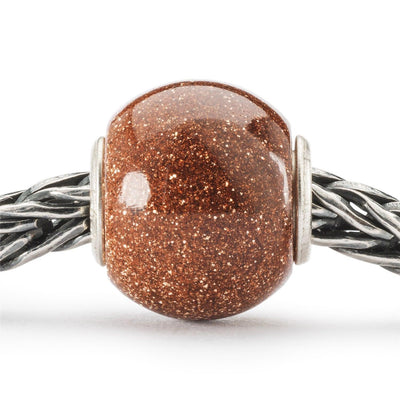 Kerek Barna Aranykő Bead - Trollbeads Ékszerek Magyarország