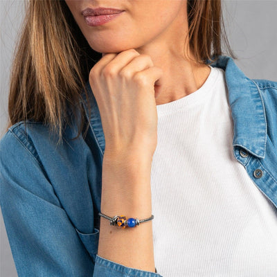Kerek Kék Achát Bead - Trollbeads Ékszerek Magyarország