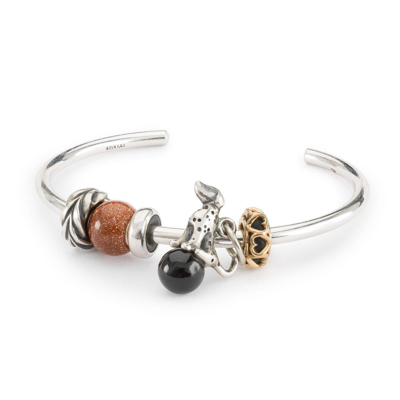 Kerek Barna Aranykő Bead - Trollbeads Ékszerek Magyarország