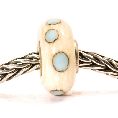 Bézs/Kék Pöttyök Bead - Trollbeads Ékszerek Magyarország